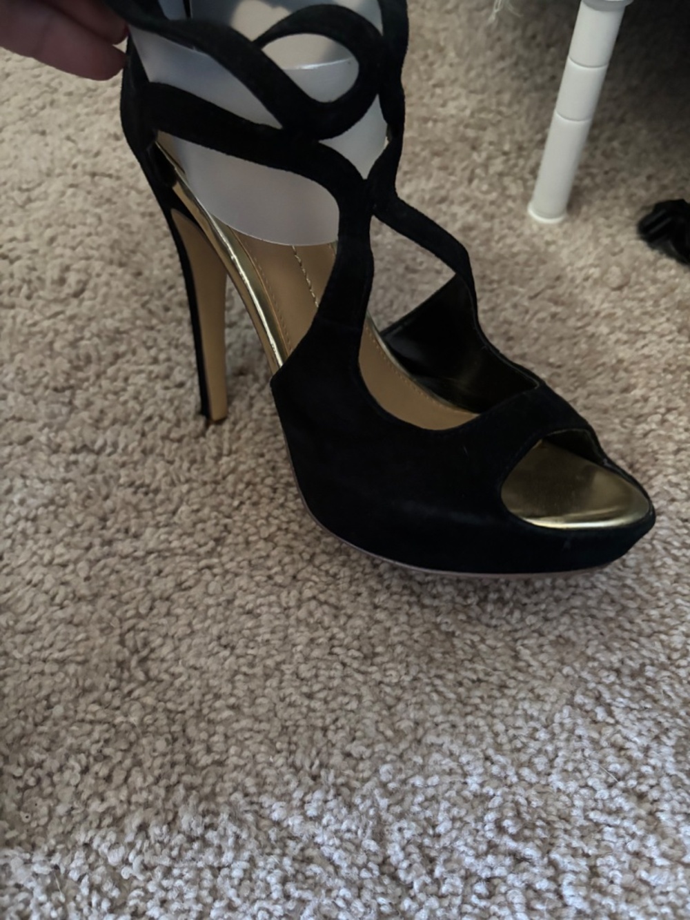 Dolce Vita Black Lace Up Stiletto Heels - Picture 9 of 13